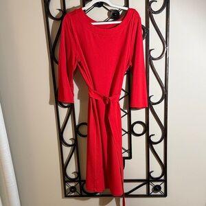 Ann Taylor Vibrant Red Long Sleeve Dress